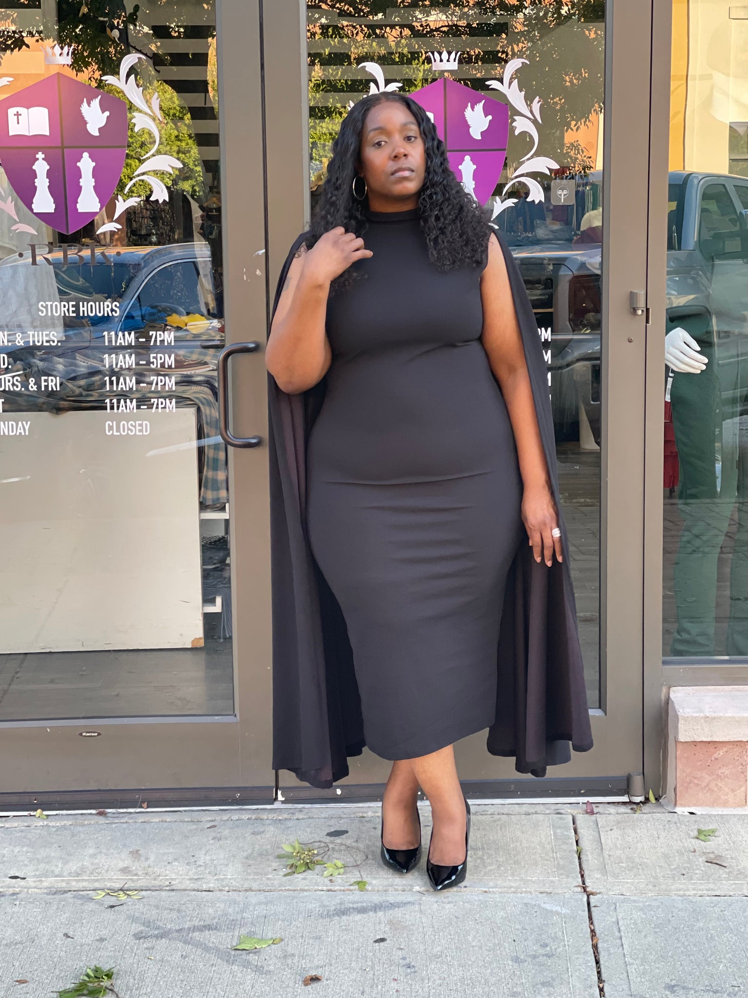 Midi Cape Dress RBK Styles of Fashion Midi Cape Dress RBK Styles of Fashion