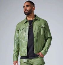 Load image into Gallery viewer, Leather Trucker Jacket